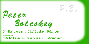 peter bolcskey business card